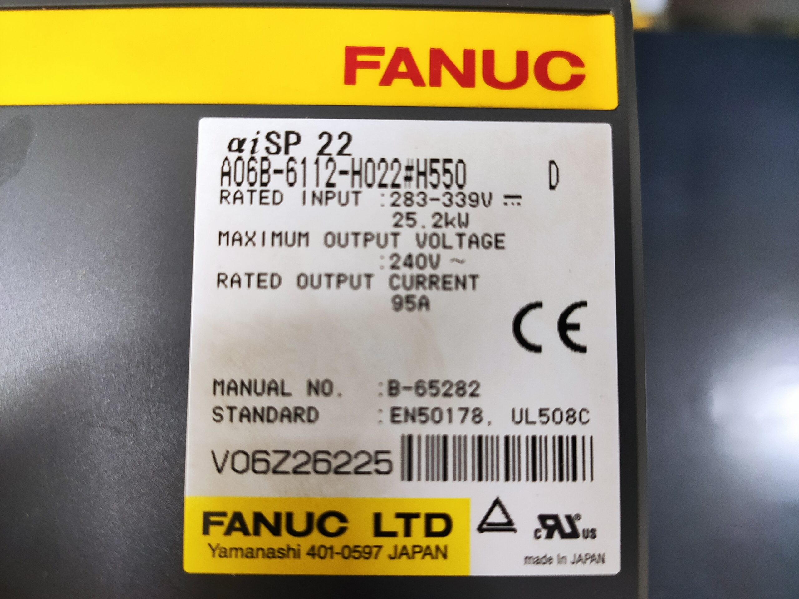 A06B-6112-H022#H550 Typenschild 