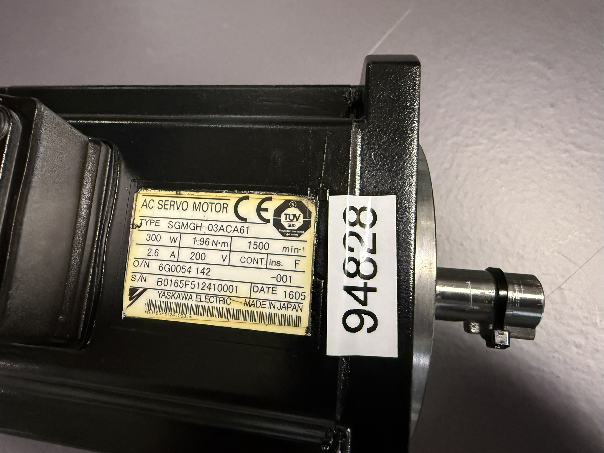 SGMGH-03ACA61 Yaskawa AC Servo Motor Schild