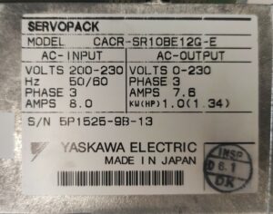 Yaskawa Servopack CACR-SR10BE12G-E Typenschild