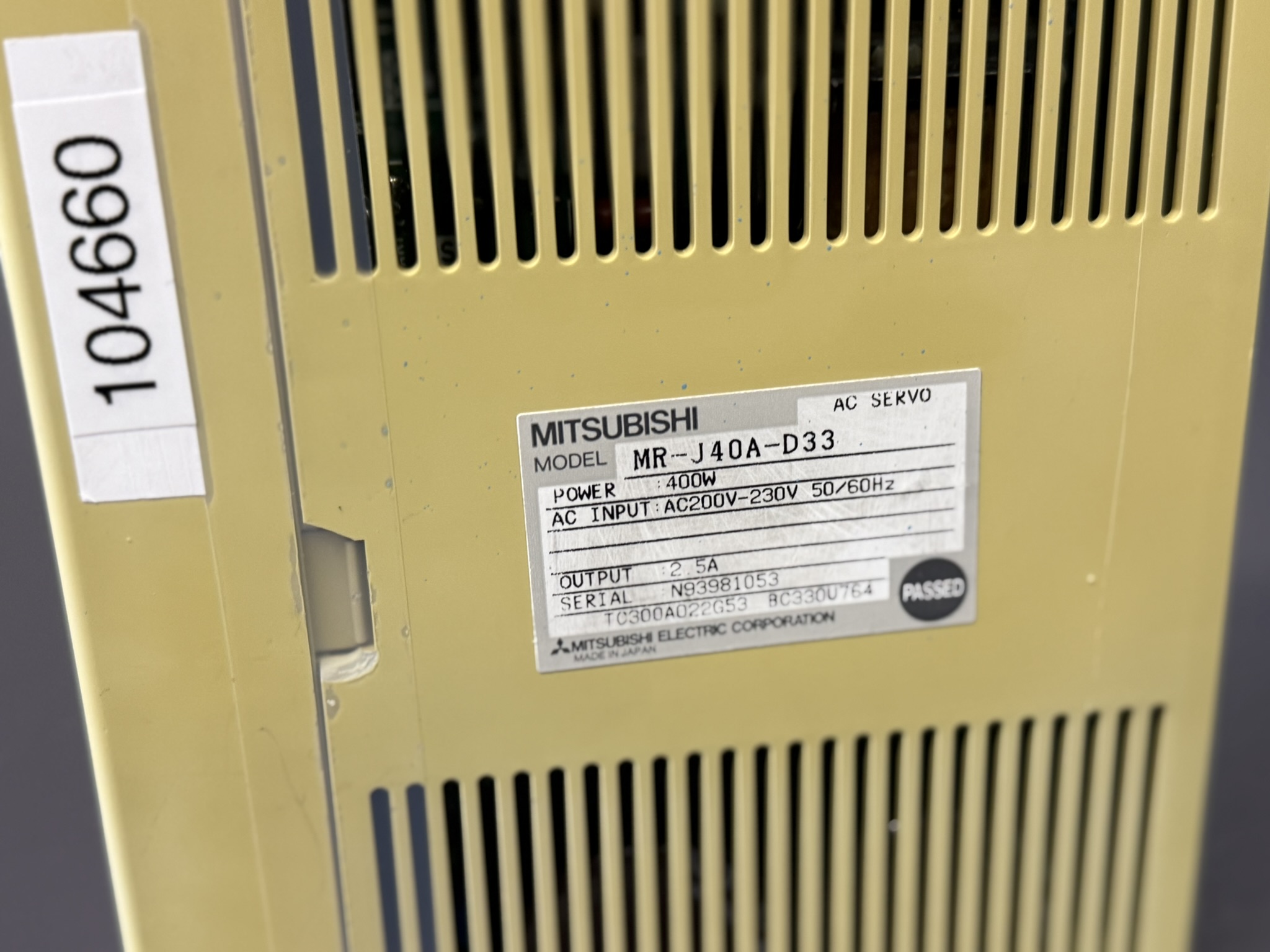 Mitsubishi MR-J40A-D33 Servo Drive Type