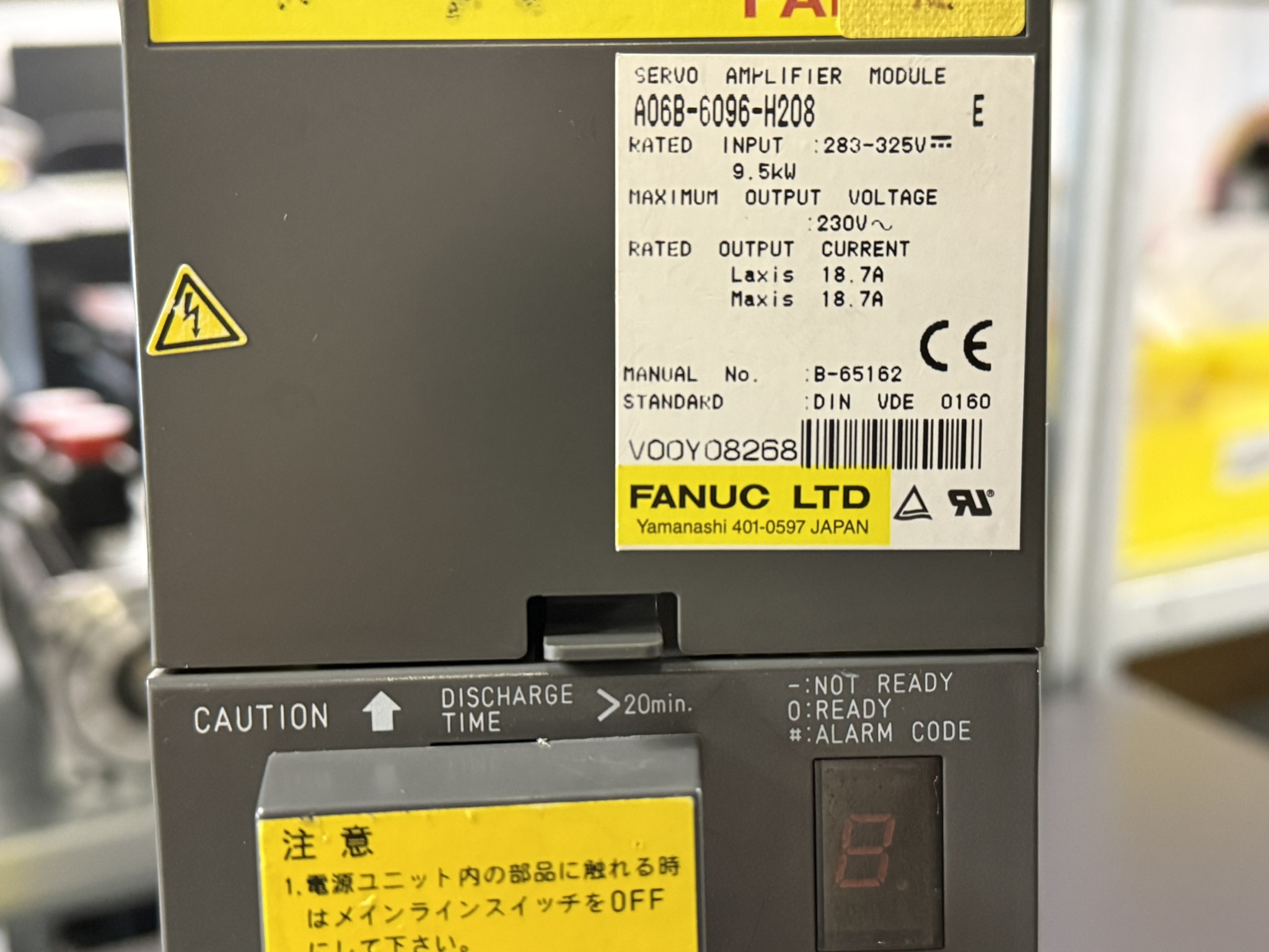 Fanuc A06b-6096-H208 Servo Amplifier Module Typenschild