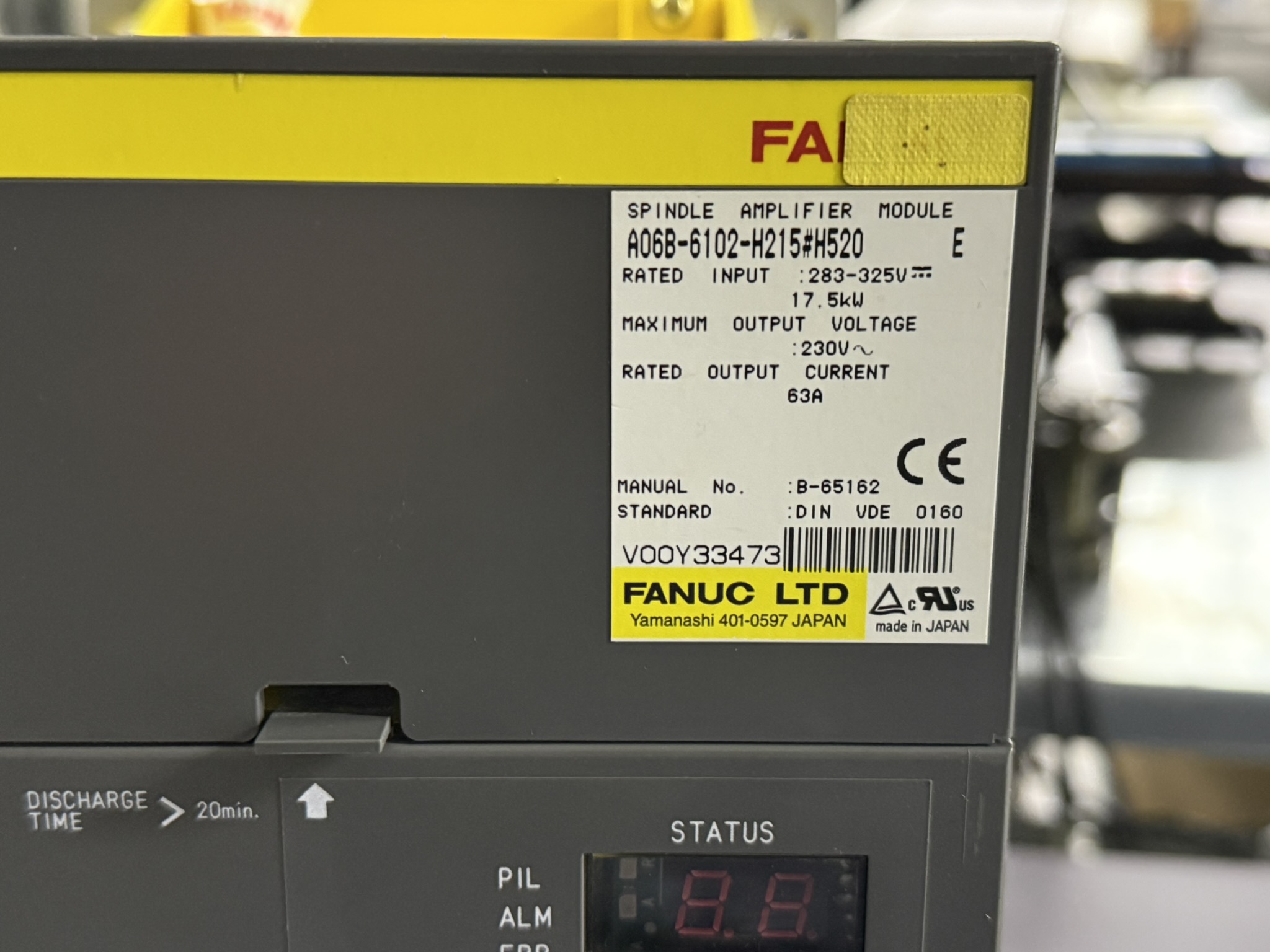 Fanuc Spindle Amplifier Module A06B-6102-H215#H520 Typenbezeichnung