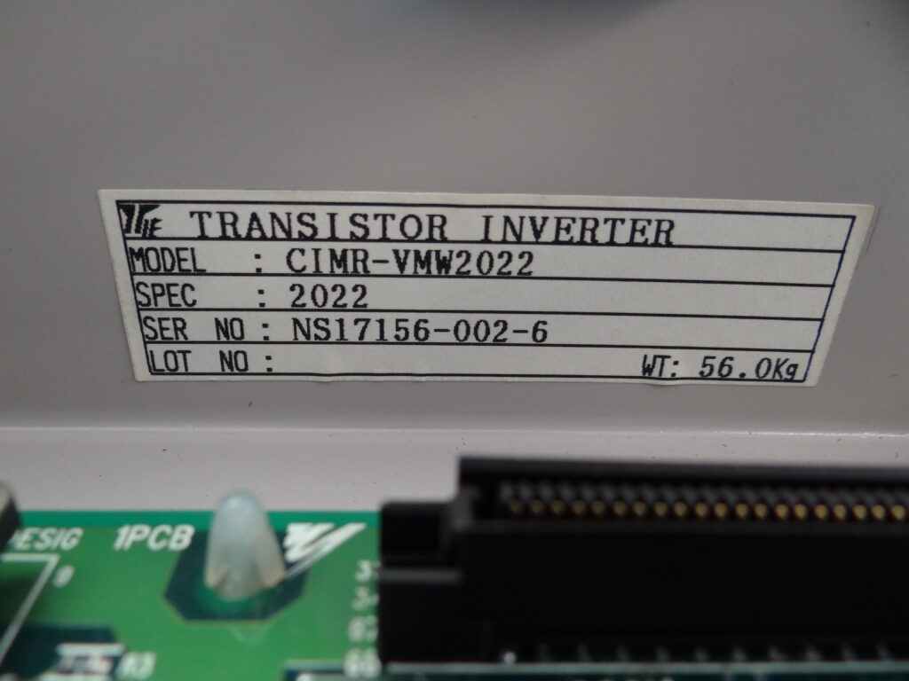 Yaskawa Varispeed 626VM3 CIMR-VMW2022 Spec. 20222 Typenschild