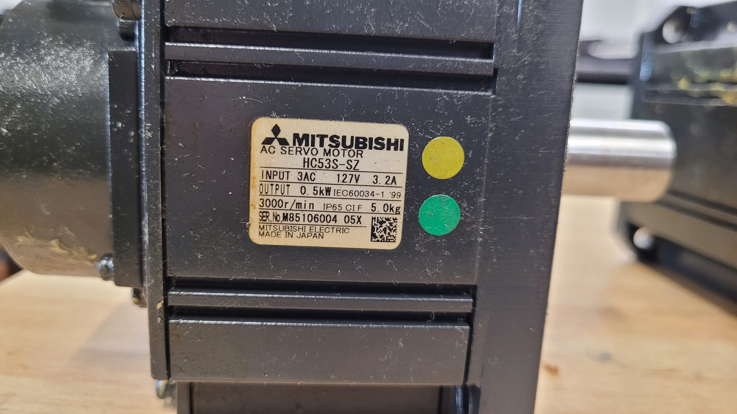 Mitsubishi HC53S-A42 AC Servo Motor mit Encoder OSA104S2 typenschild 2