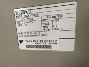 Yaskawa SGDK-50AEA AC Servopack Typenschild