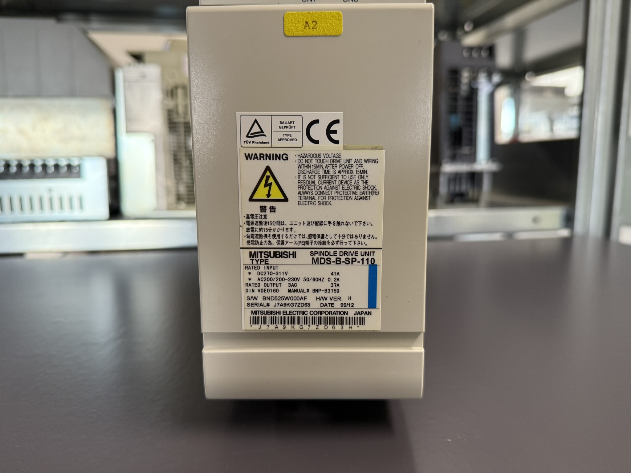 Mitsubishi MDS-B-SP-110 Spindle Drive Unit Typenschild