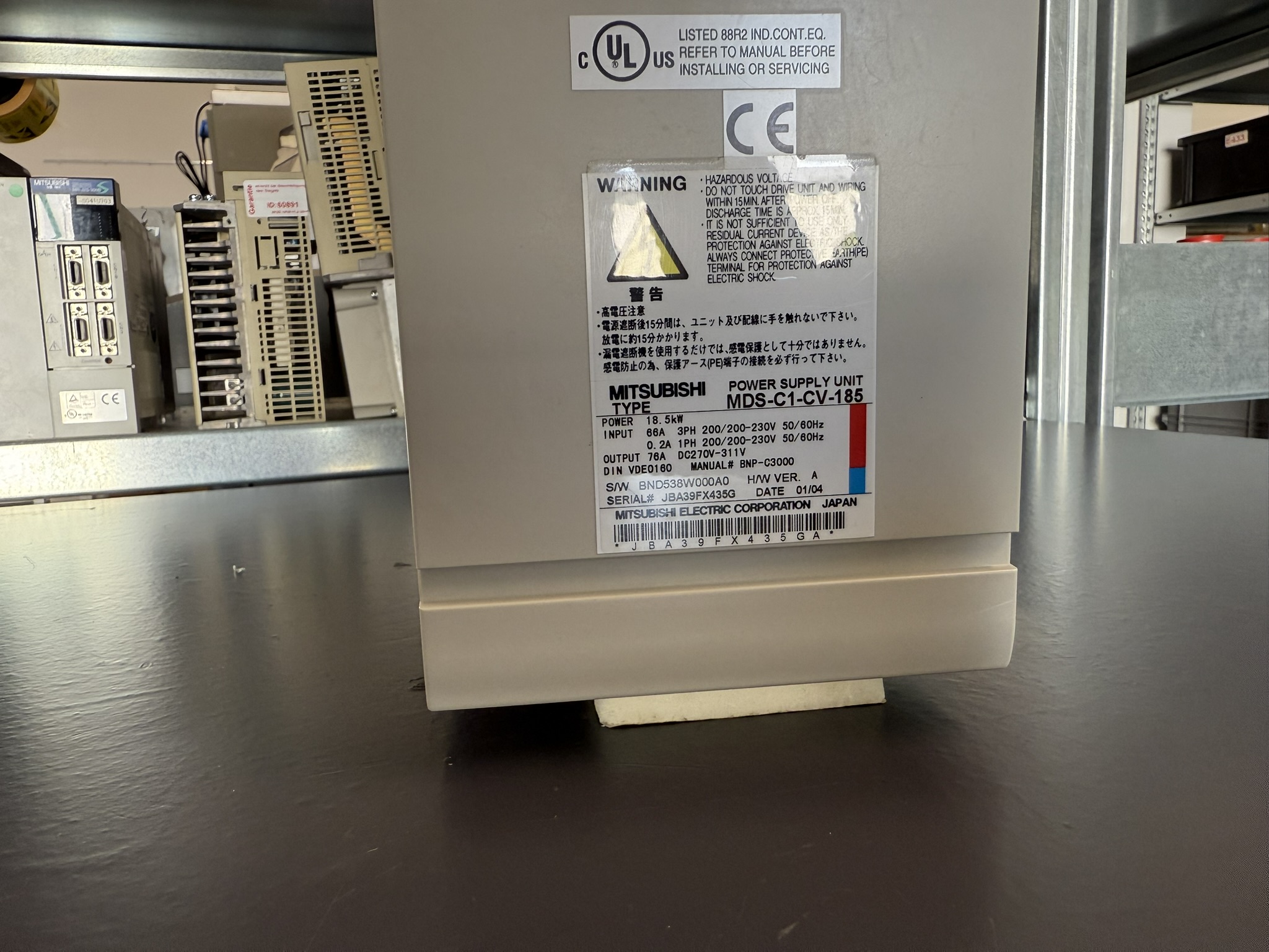 Mitsubishi MDS-C1-CV-185 Power Supply Unit Typenschild