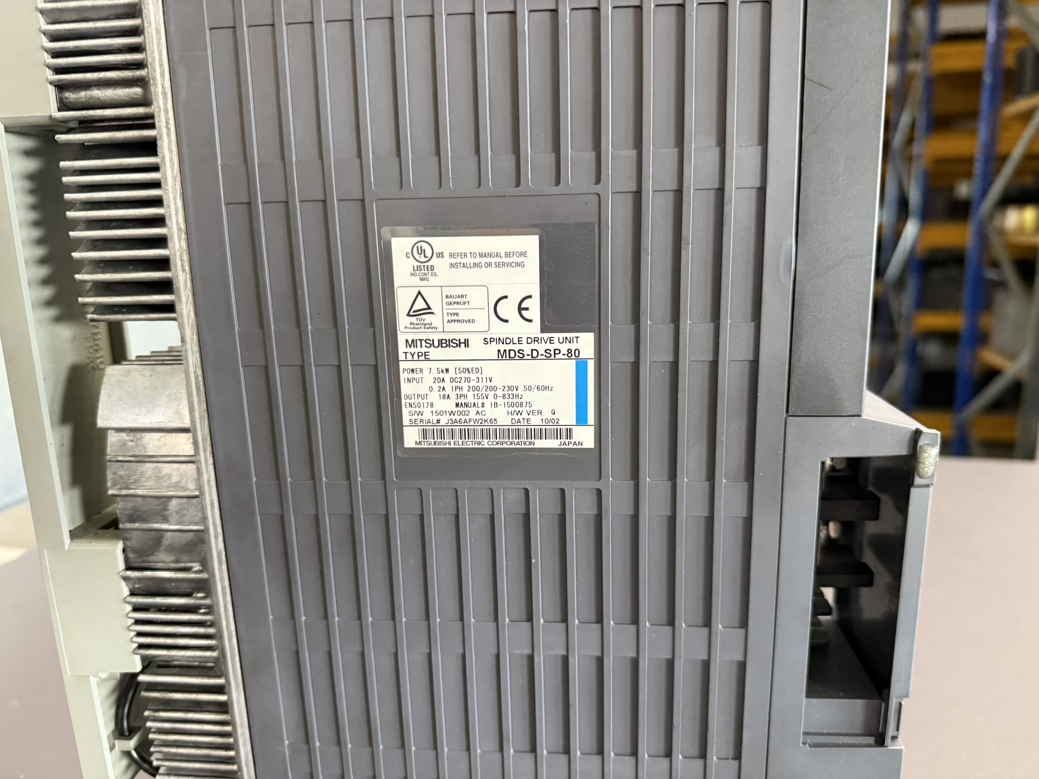 Mitsubishi MDS-D-SP-80 Spindle Drive Unit Typenschild