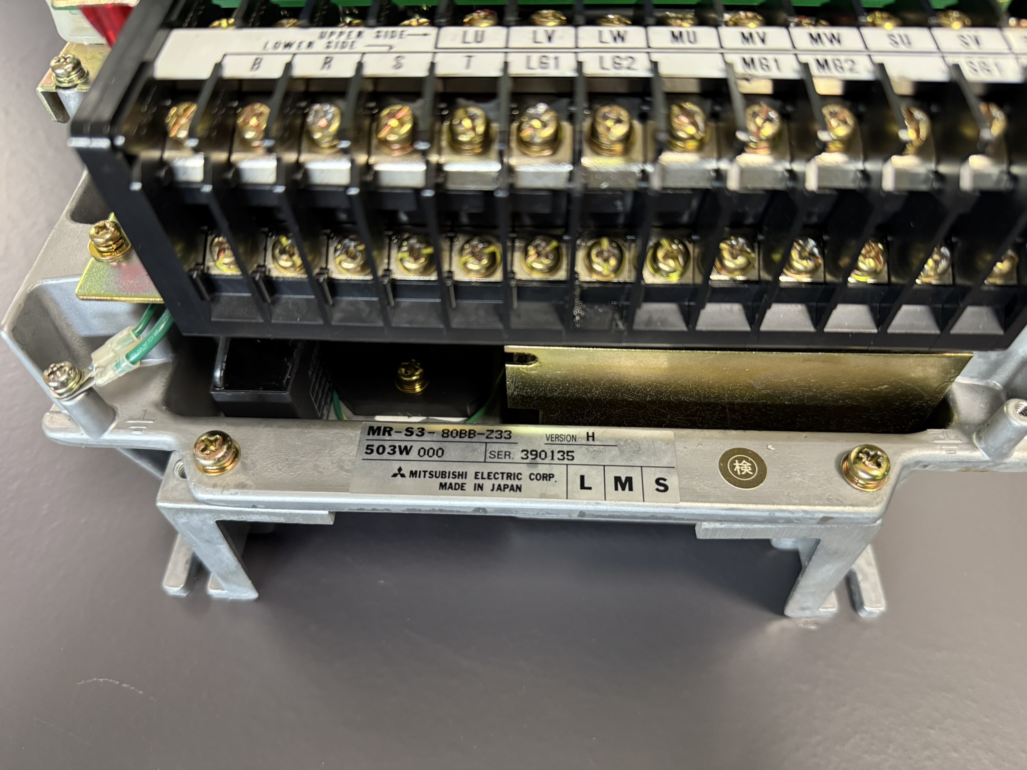 Mitsubishi MR-S3-80BB-Z33 Servo Drive Unit Typenschild