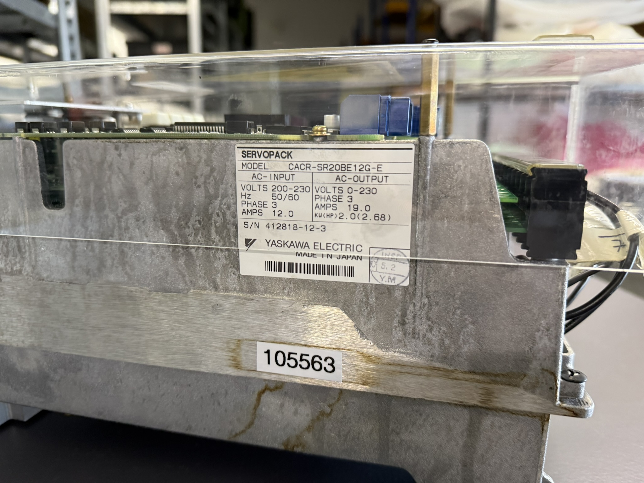 Yaskawa CACR-SR20BE12G-E Servopack Typenschild