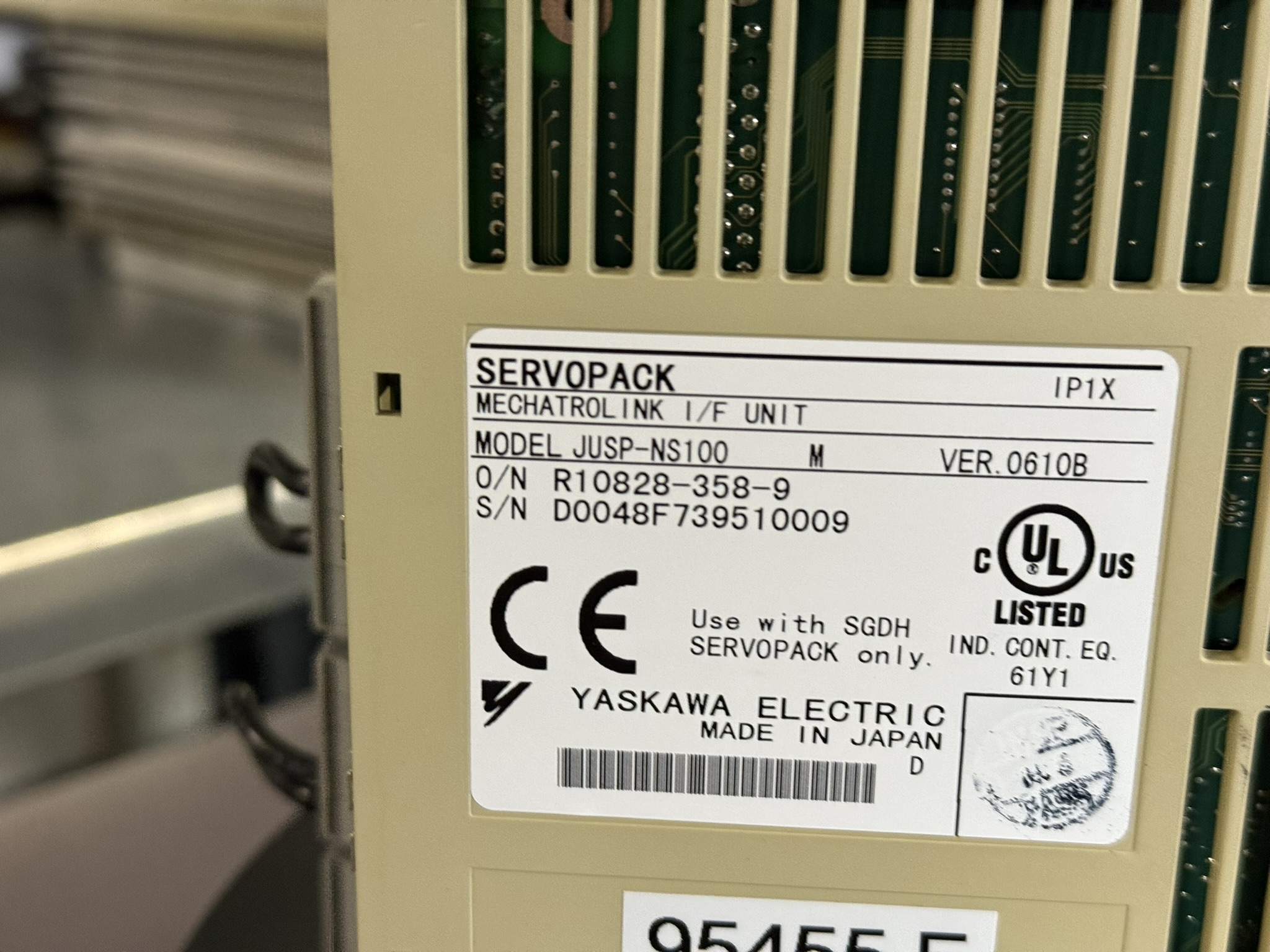 Yaskawa SGDH-15DE AC ServoPack Mechatrolink Typenschild