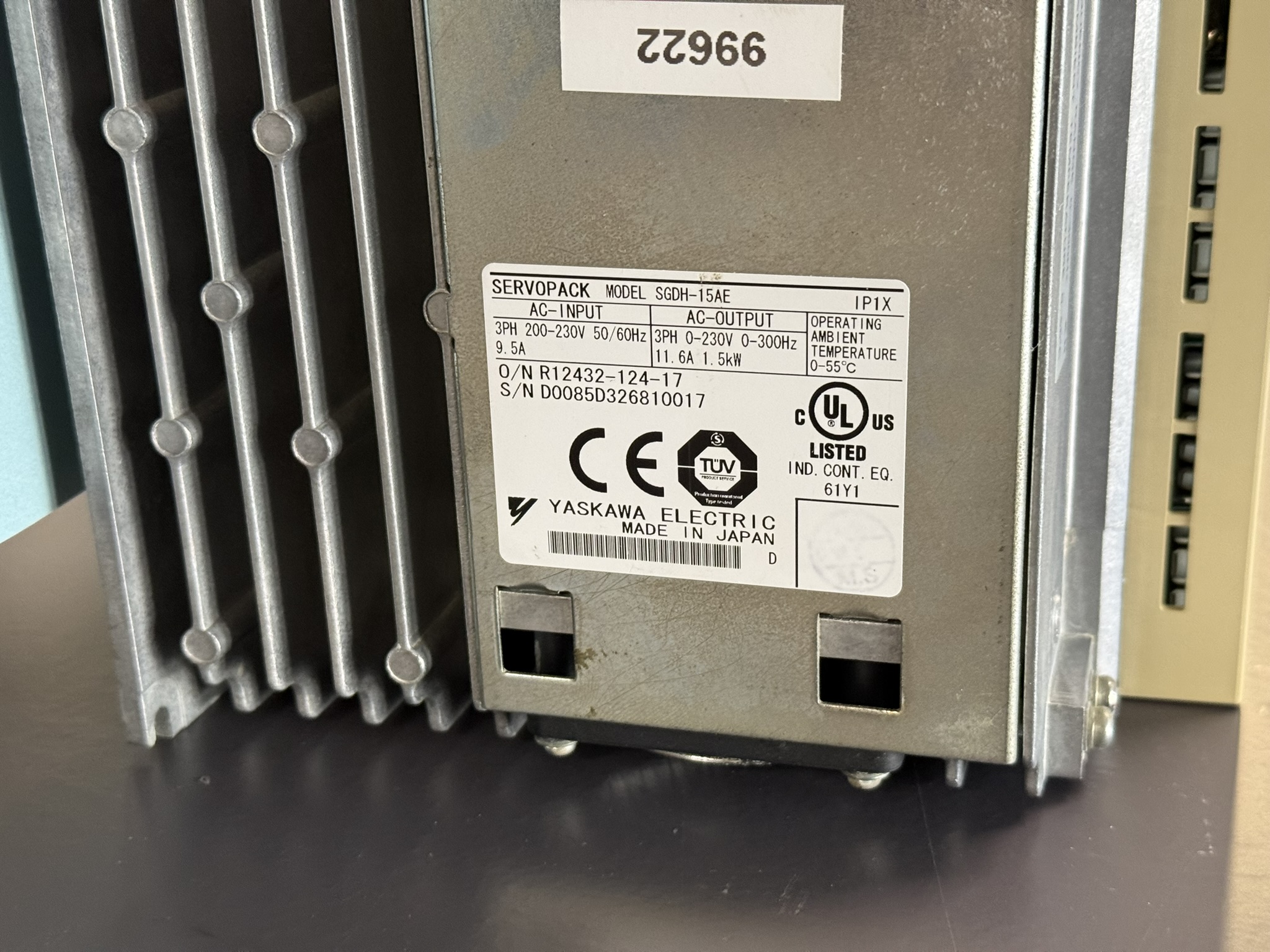 Yaskawa SGDH-15AE Servopack Typenschild