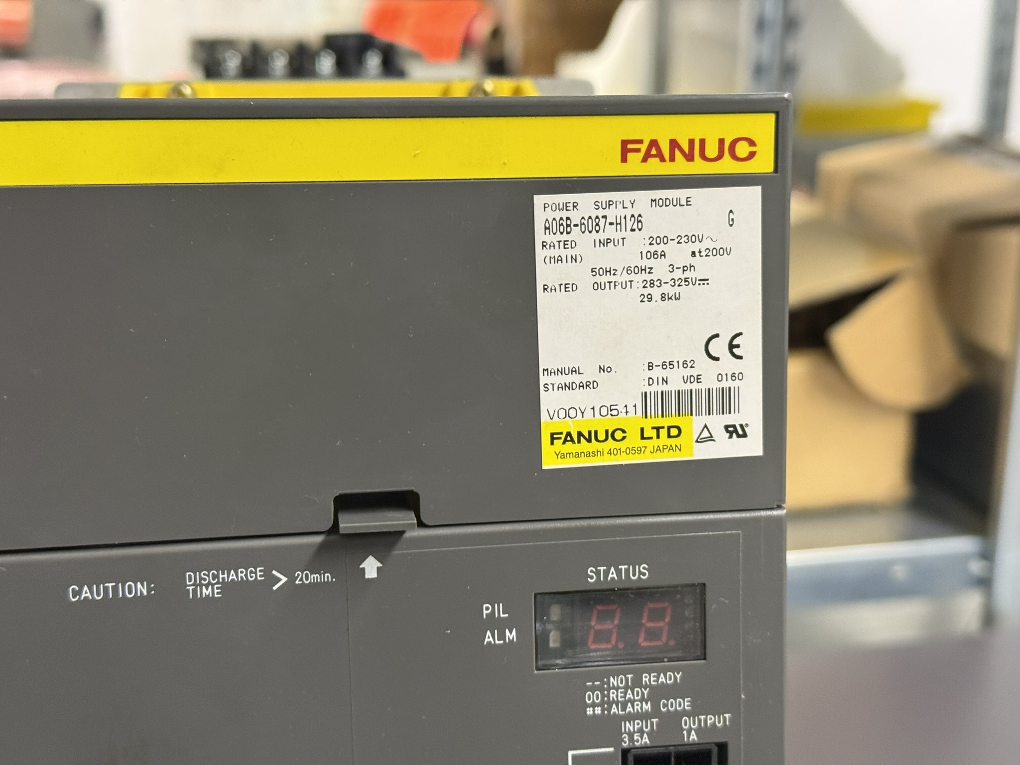 Fanuc A06B-6087-H126 Power Supply Module Typenschild