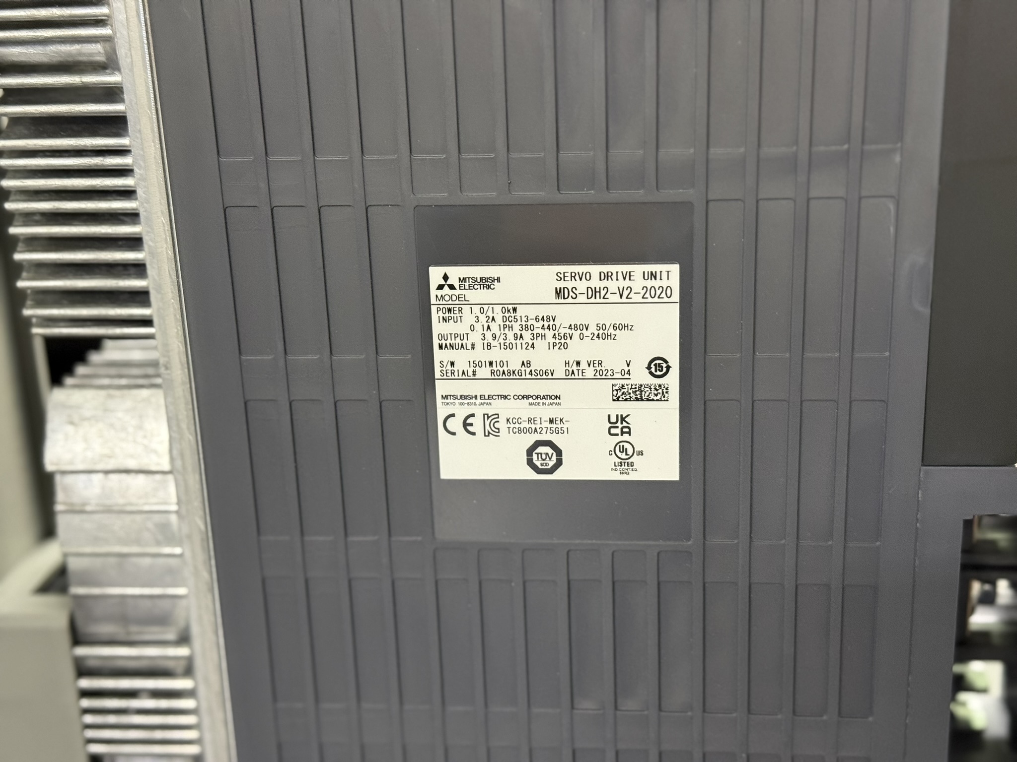 Mitsubishi MDS-DH2-V2-2020 Servo Drive unit Typenschild