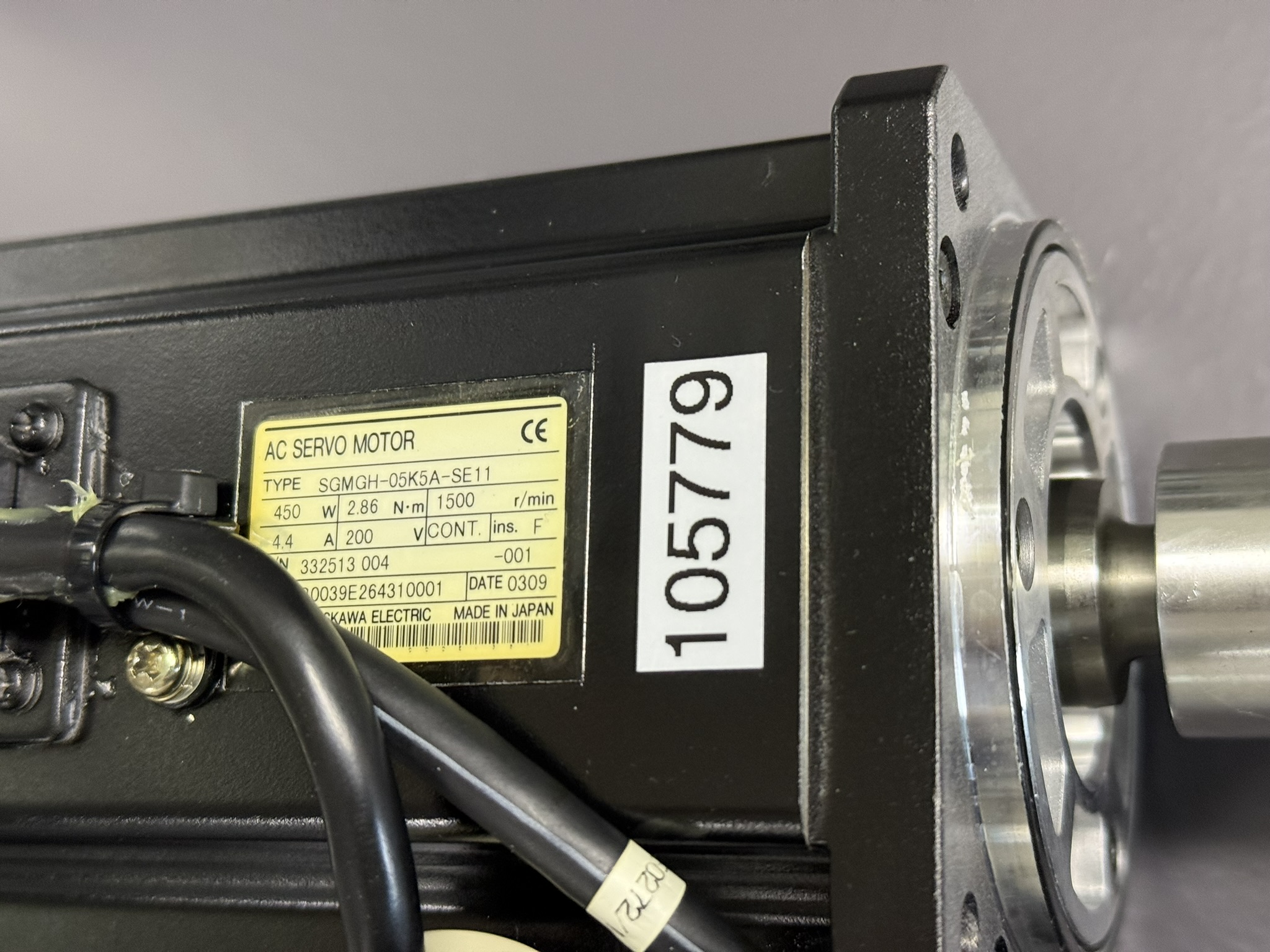 Yaskawa AC Servo Motor SGMGH-05K5A-SE11 Typenschild