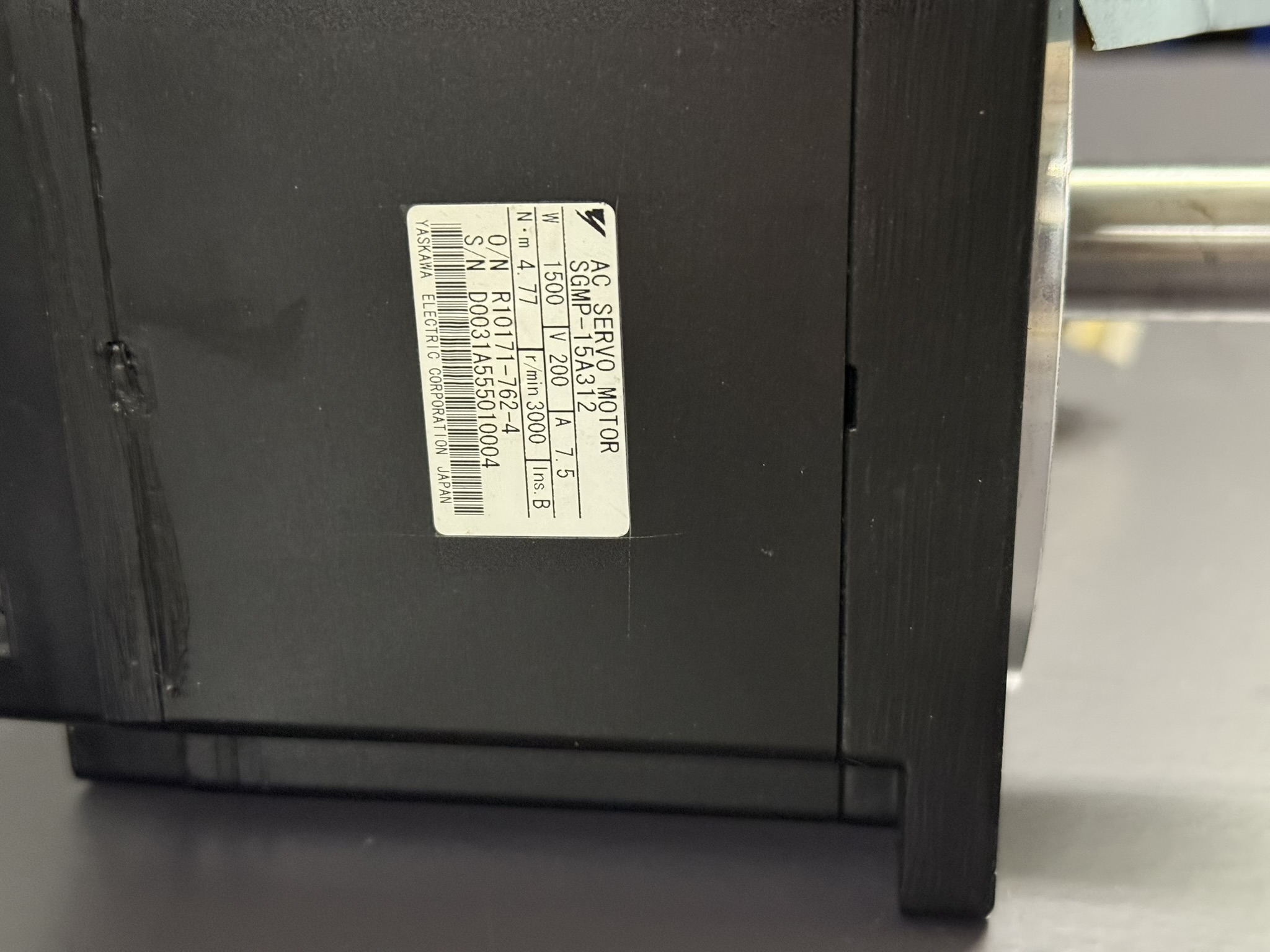 Yaskawa AC Servo Motor SGMP-15A312 Typenschild