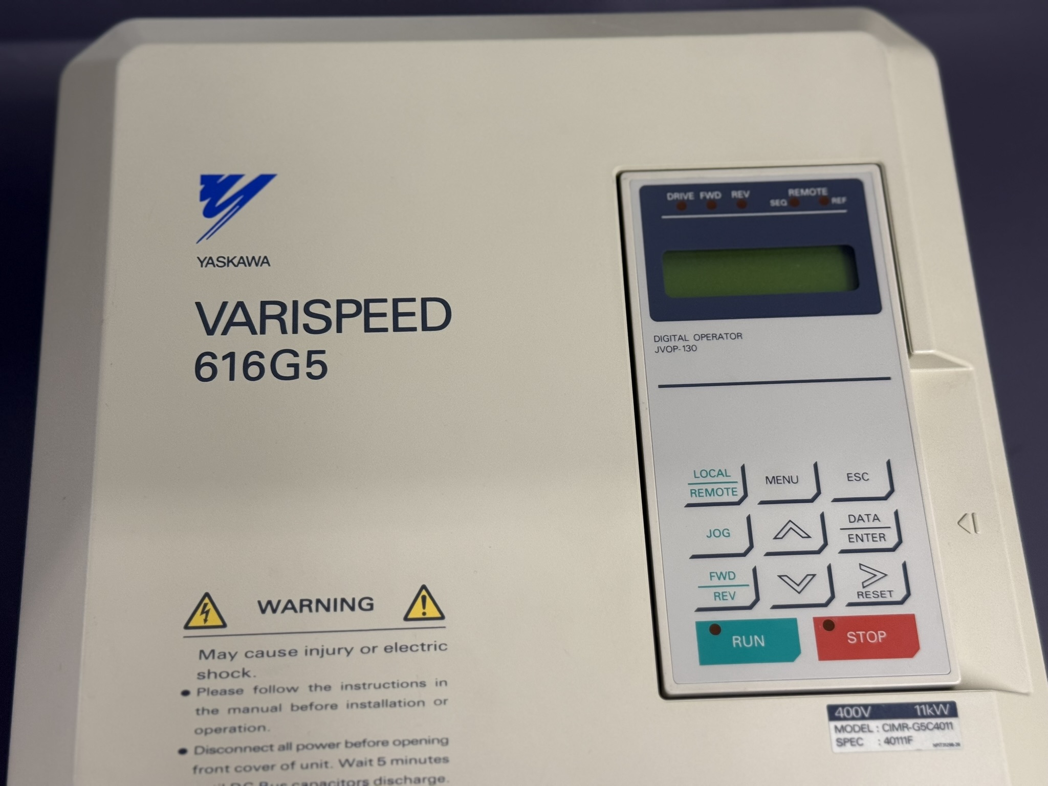Yaskawa CIMR-G5C4011 Varispeed 6161G5 Front