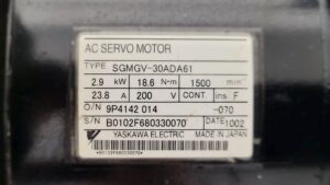 Yaskawa AC Servo Motor SGMGV-30ADA61 Typenschild