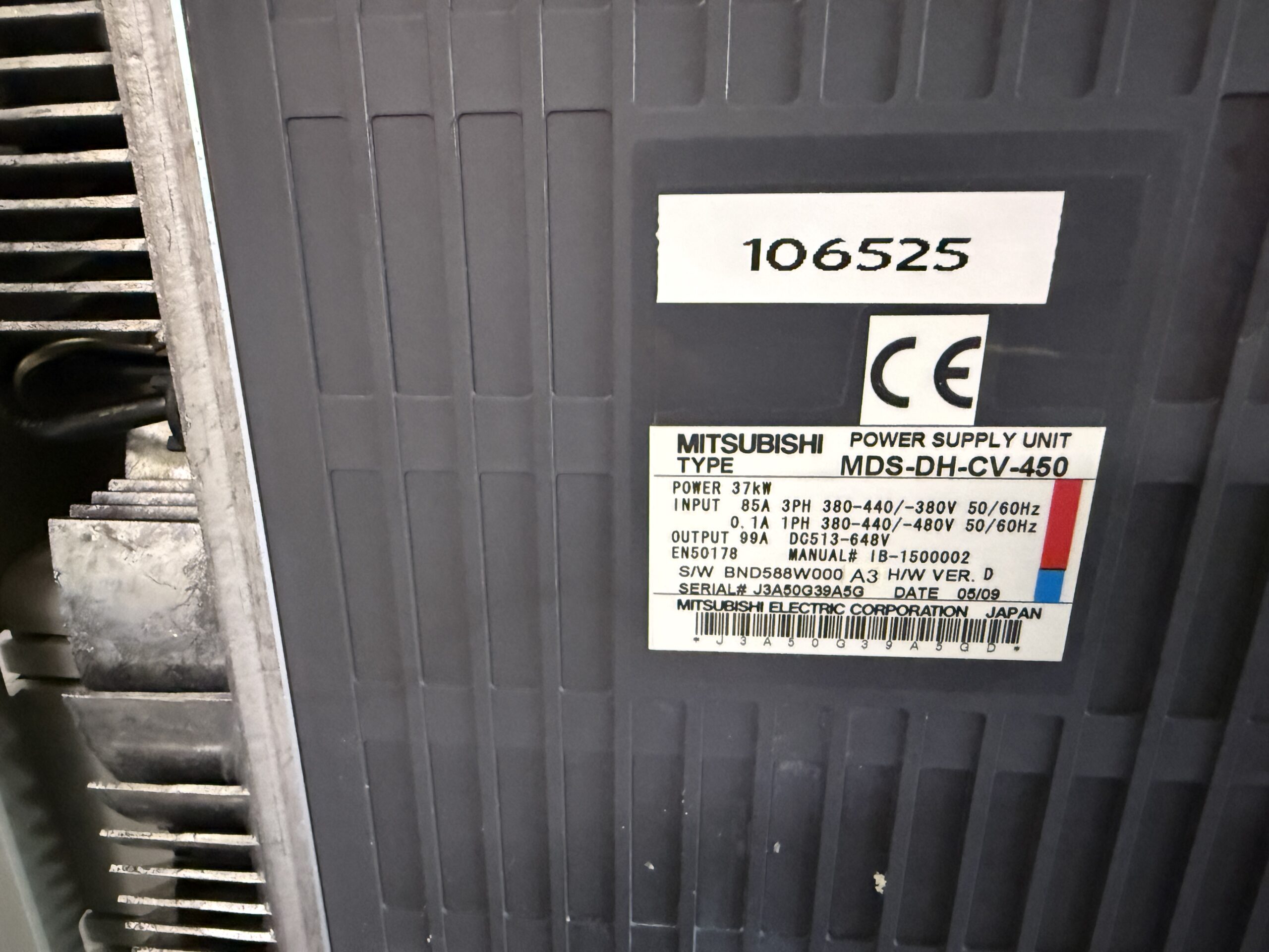 Mitsubishi MDS-DH-CV-450 Power Supply Unit Typenschild