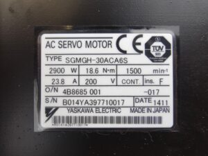 Yaskawa AC Servo Motor SGMGH-30ACA6S Typenschild