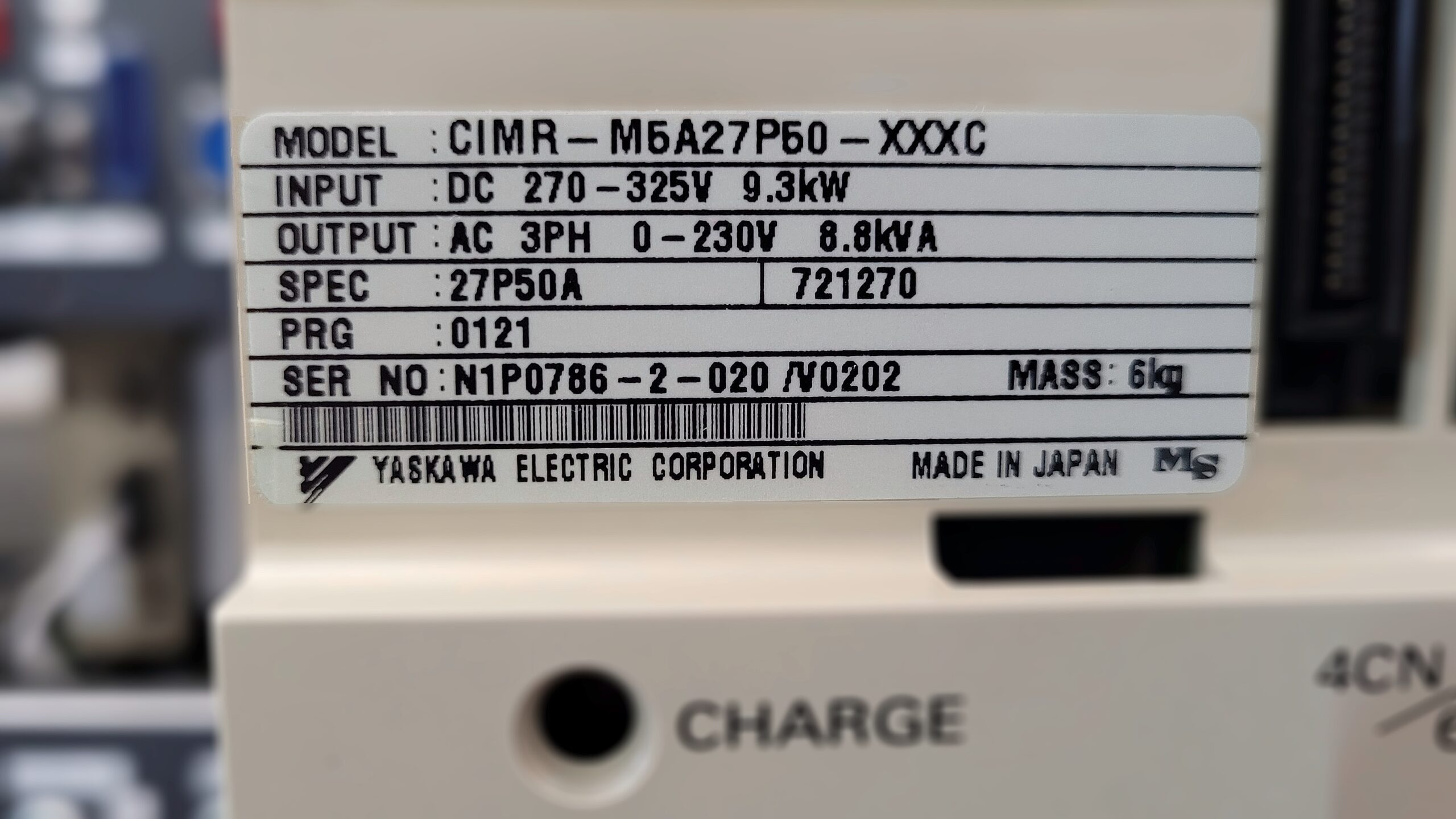 Yaskawa Inverter VS-626M5 CIMR-M5A27P50-XXXC Bild 2