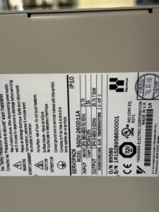 Yaskawa Servopack SGDV-260D11A Typenschild