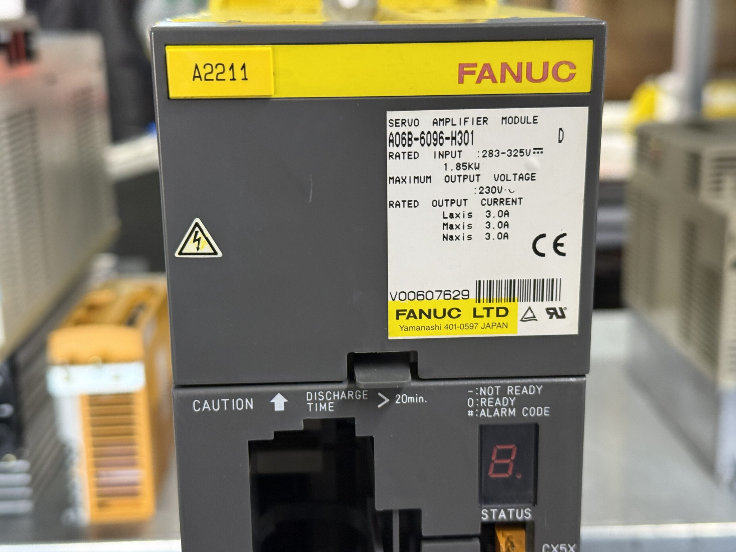 Fanuc A06b-6096-H301 AC Servo Amplifier Typenschild
