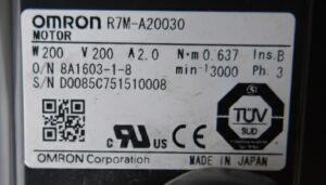 Omron R7M-A20030 typenschild