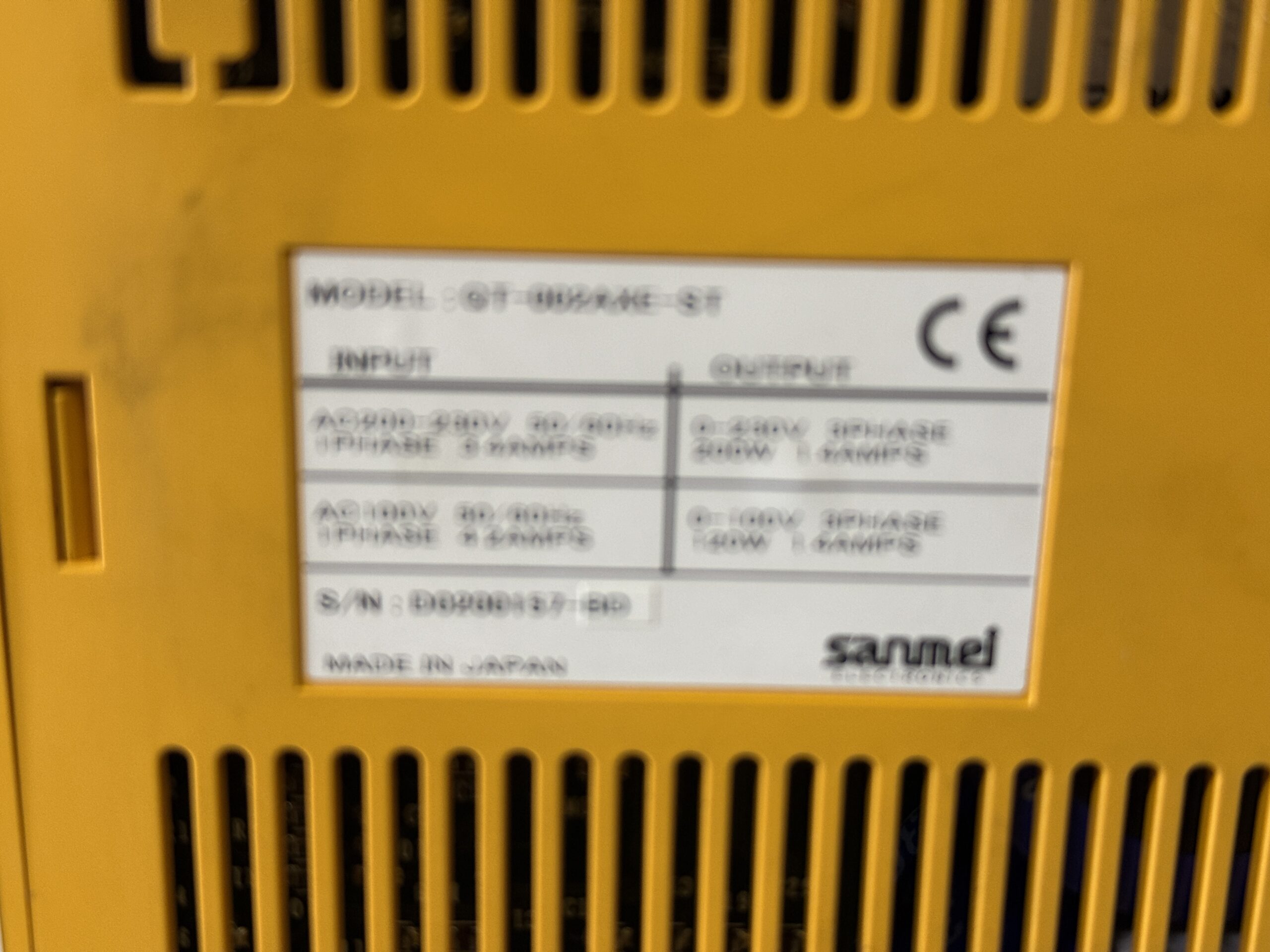 Sanmei Drive QT-002AXE-ST Typenschild