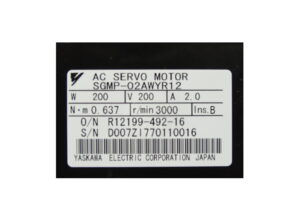 Yaskawa AC Servo Motor SGMP-02AWYR12 Typenschild