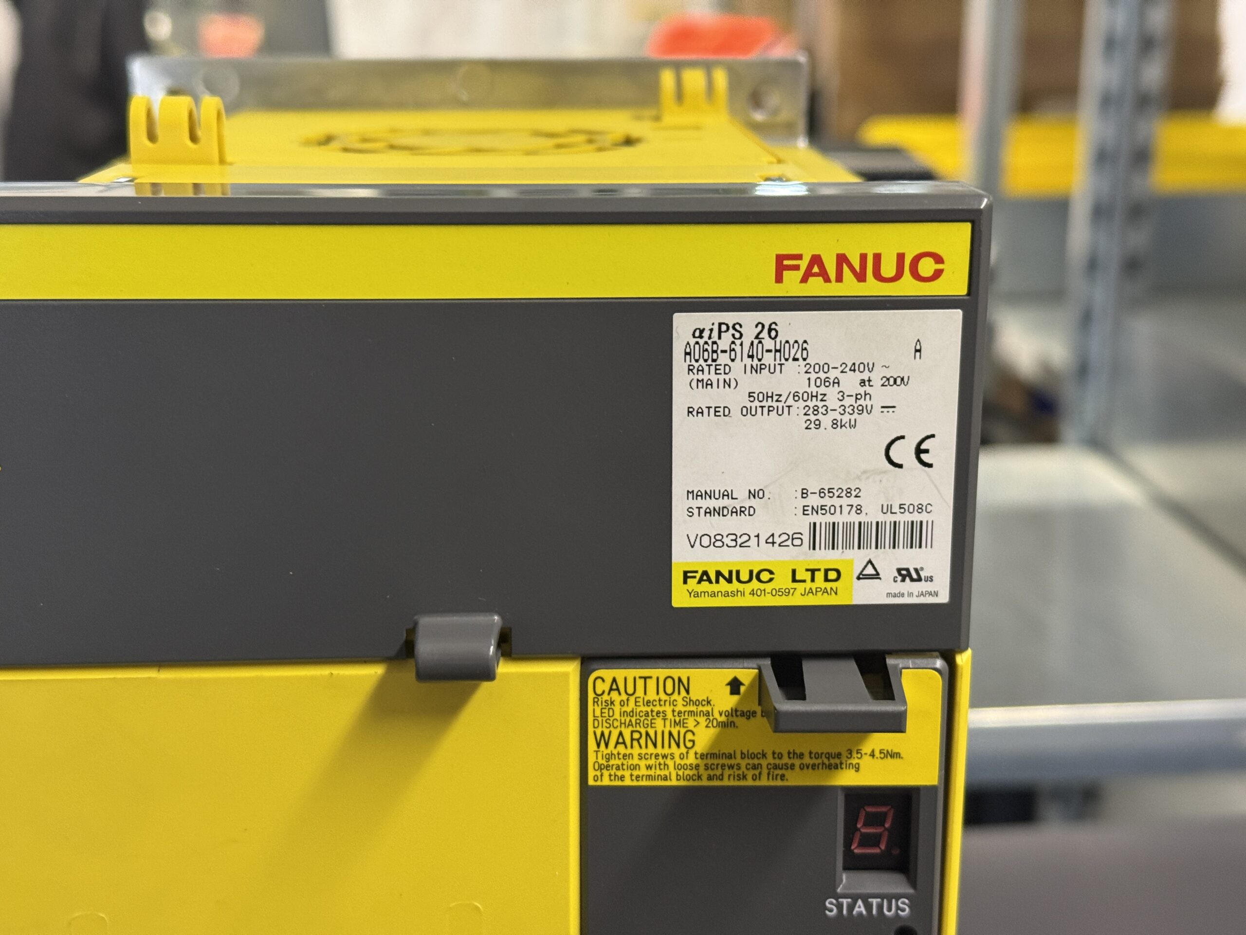 Fanuc A06B-6140-H026 aiPS Power Supply Typenschild
