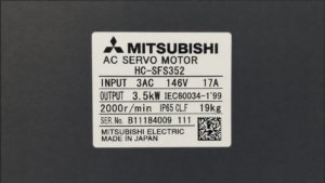 Mitsubishi HC-SFS352 AC Servo Motor typenschild