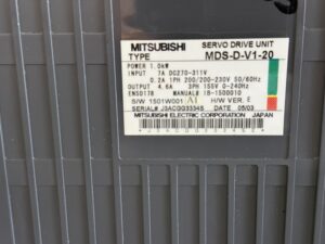 Mitsubishi MDS-D-V1-20 Servo Drive Unit Typenschild