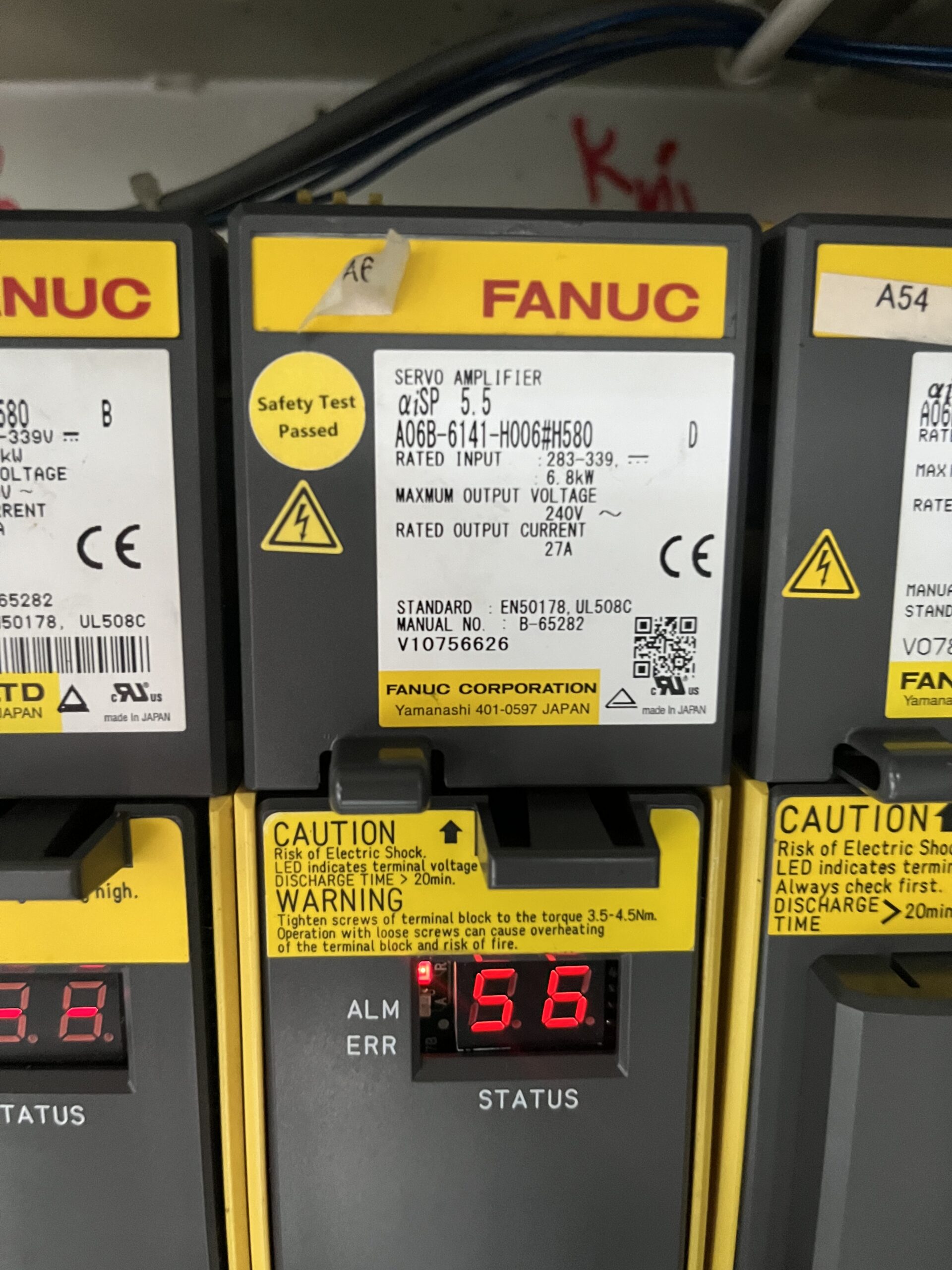 Alarm am Gerät 56 Fanuc A06B-6141-H006#H580 Servo Amplifier
