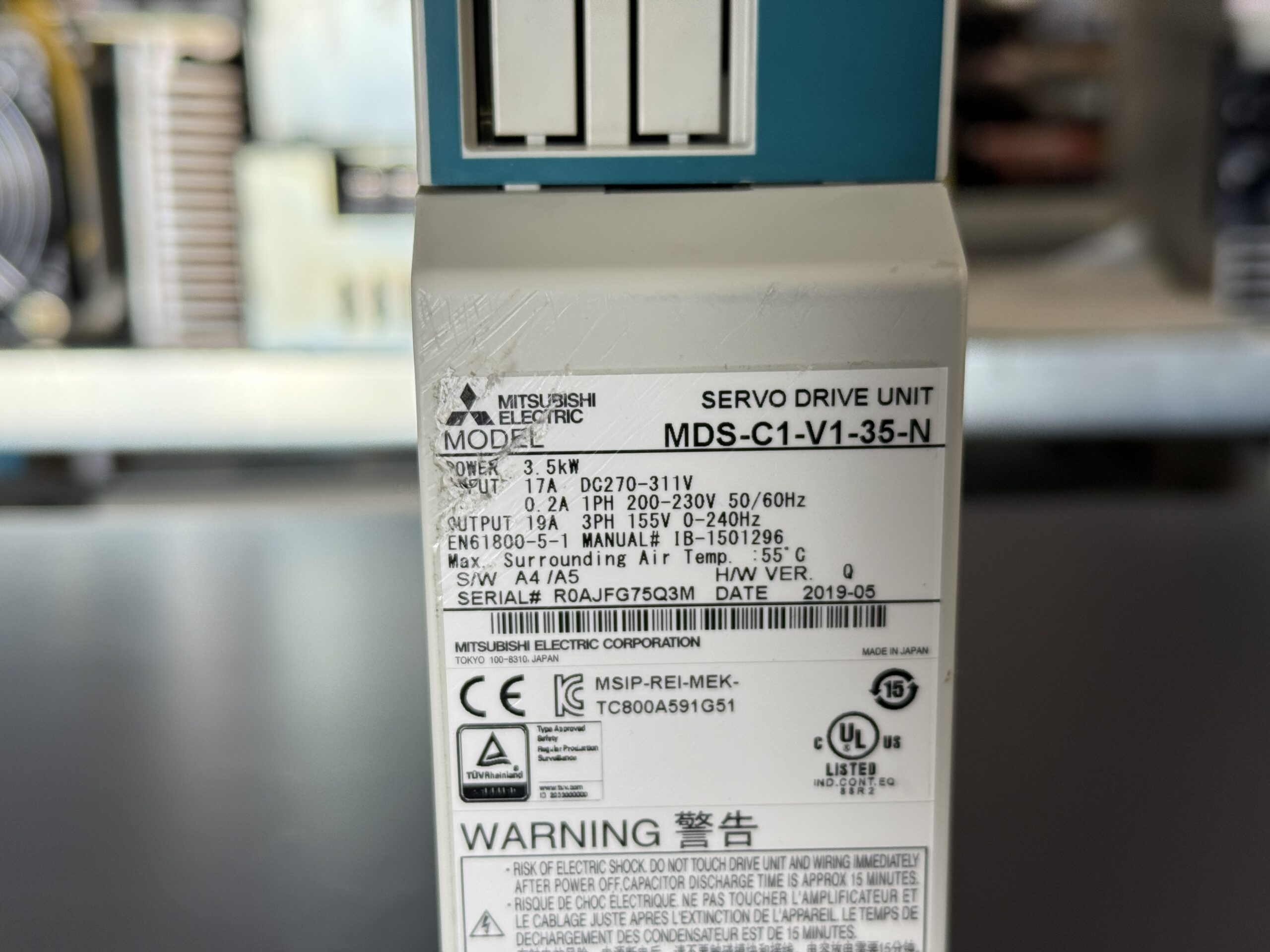 Mitsubishi MDS-C1-V1-35-N AC Servo Drive Unit Typenschild