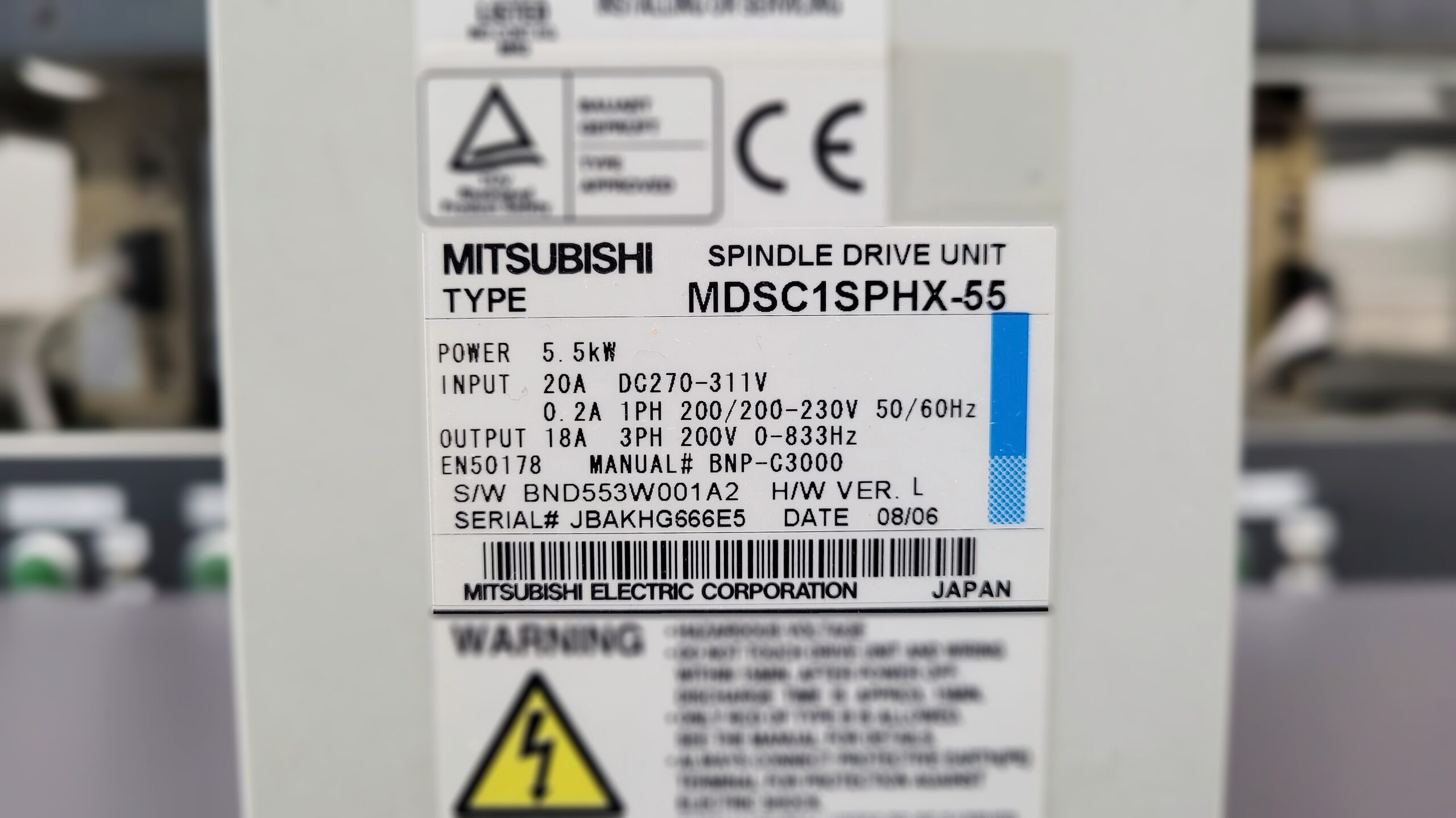 Mitsubishi MDS-C1-SPHX-55 Typnschild