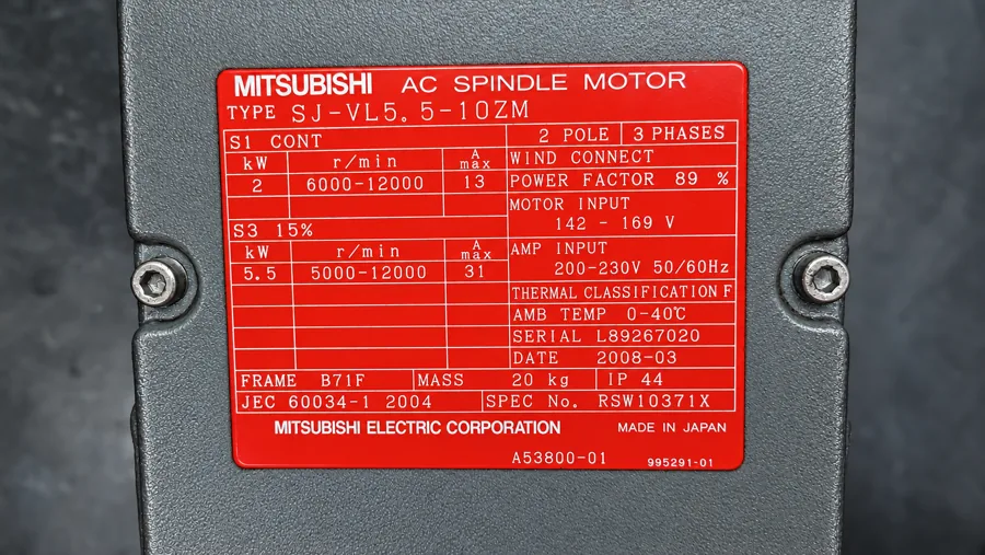 Mitsubishi SJ-VL5.5-10ZM: Original-Typenschild