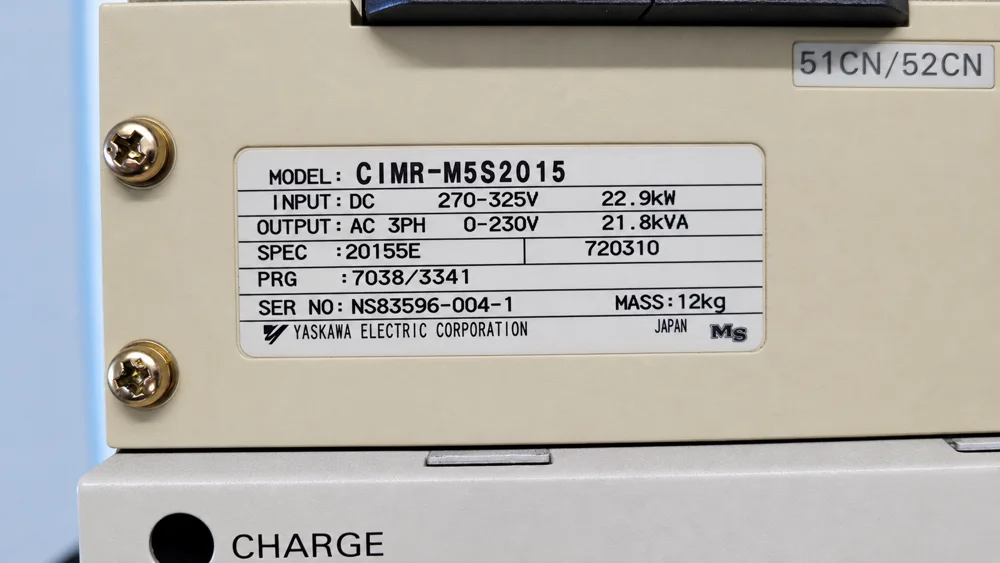 Yaskawa CIMR-M5S2015: Nameplate SPEC 20155E