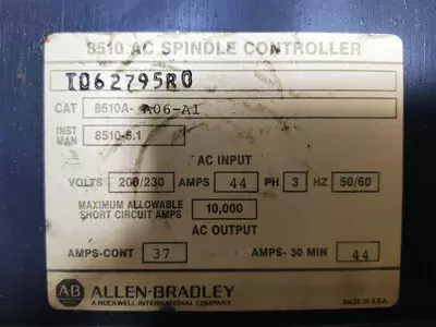 Allen Bradley 8510A-A06-A1 Digital AC Spindle Drive 8510