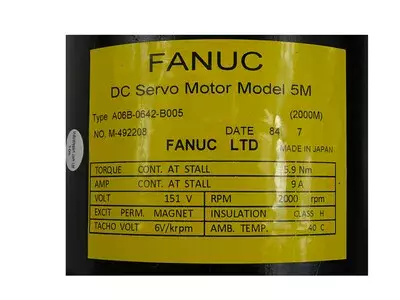 Fanuc A06B-0642-B005 DC Servo Motor Model 5M