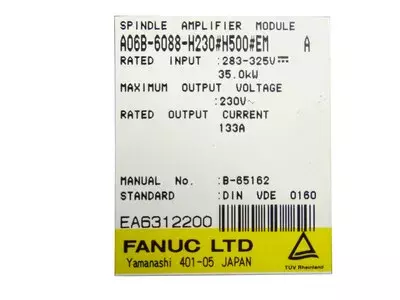 Fanuc A06B-6088-H230#H500#EM Spindle Amplifier
