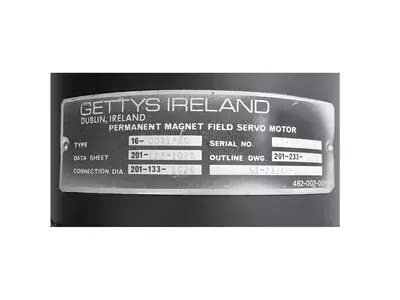 Gettys Ireland 16-0071-40 Permanent Magnet Field Servo Motor