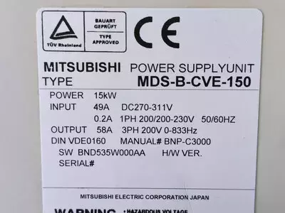Mitsubishi MDS-B-CVE-150  Power Supply Unit