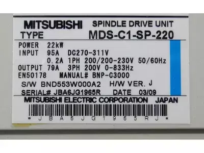 Mitsubishi MDS-C1-SP-220 Spindle Drive Unit