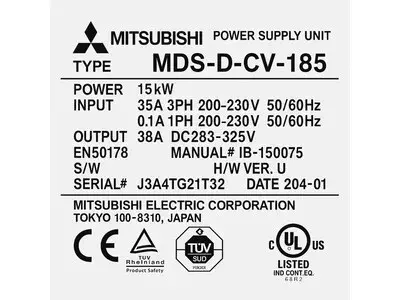 Mitsubishi MDS-D-CV-185  Power Supply Unit 