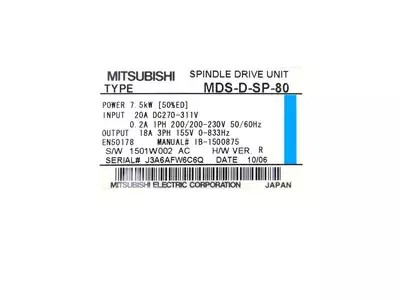Mitsubishi MDS-D-SP-80 Spindle Drive Unit