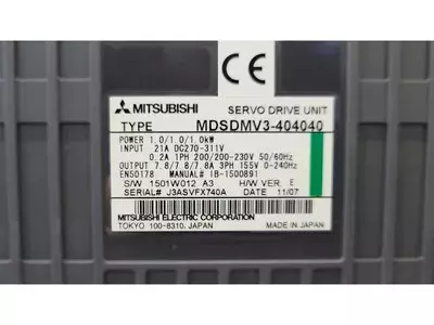 Mitsubishi MDSDMV3-404040 or MDS-DM-V3-404040 Servo Drive Unit