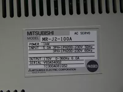 Mitsubishi MR-J2-100A Servo Drive Unit