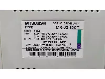 Mitsubishi MR-J2-60CT  AC Servo Drive