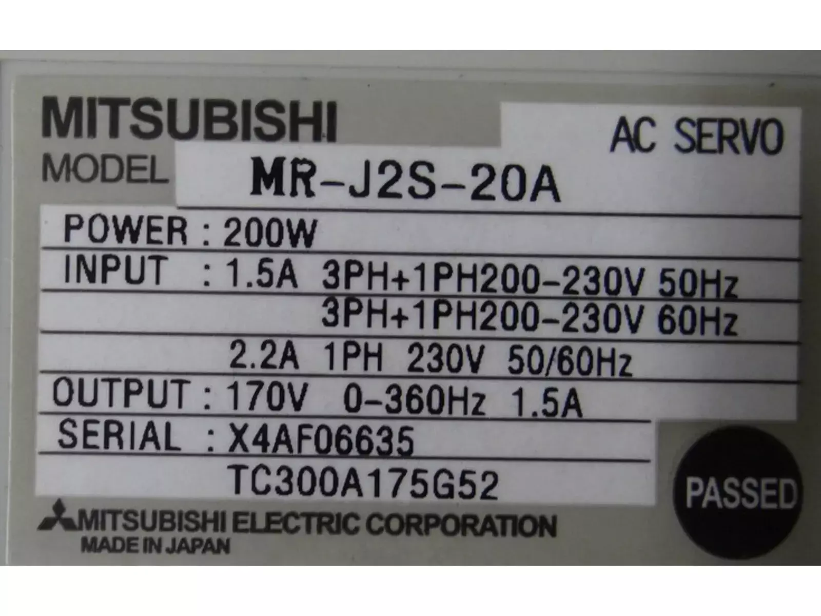 Pilote MR J2S 20A/MR J2S 20B (MR J2S 20A